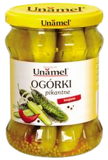 OGÓRKI pikantne krojone, 460 g